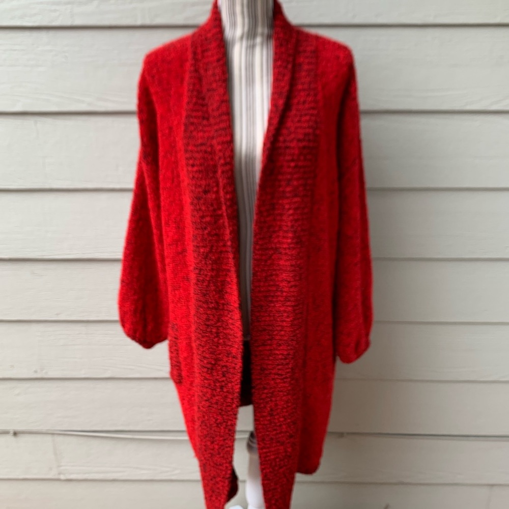 Oversized Red Cardigan
